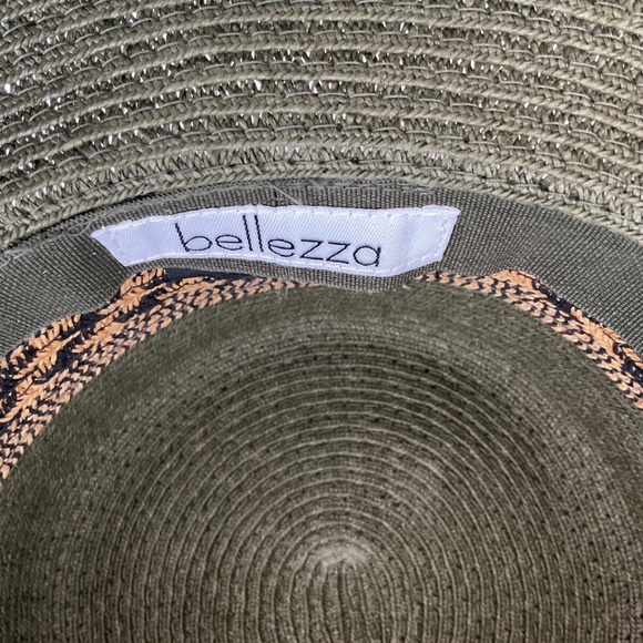 Bellezza Hat Wide Brim Sun Beach One Size Green Blue and Tan - Picture 5 of 8